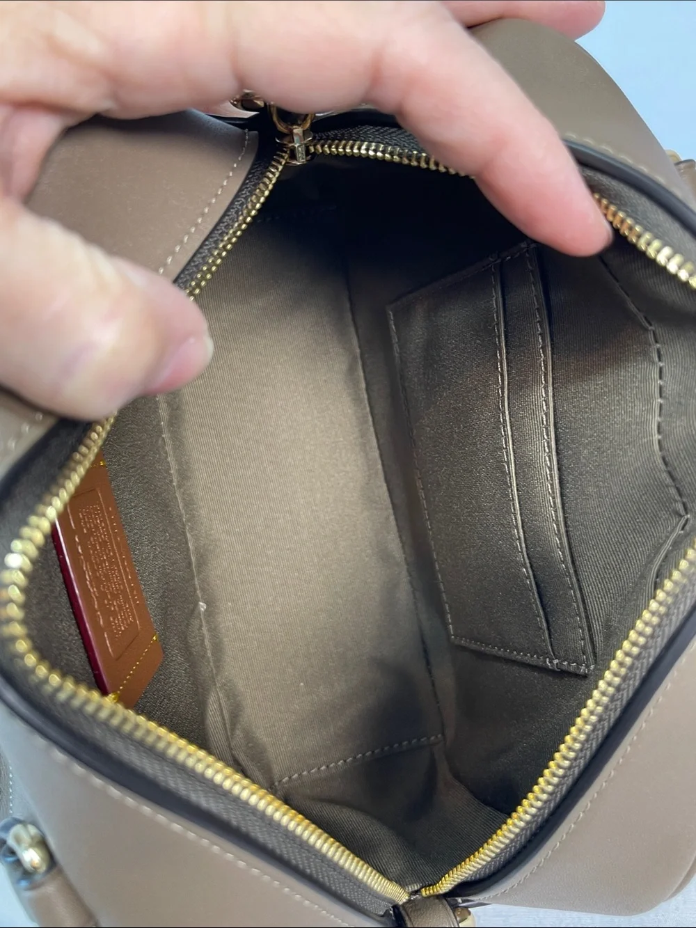 Coach F2557-CT776 Satchel Crossbody Dark Stone Leather Bag
